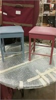 2 vanity stools with flip top seats for storage