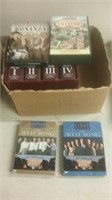 Box of DVD movies West wing, bonanza, others