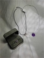 Lot of Sterling Silver Pendants, Amethyst, & More