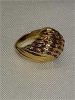 14k Gold Diamond Ruby Vintage Ring