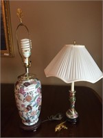 2 Unmatched Porcelain Lamps