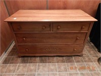 MAPLE 4 DRAWER CHEST APPROX. 45" L X 21" W X 27" H