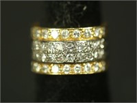 TRI GOLD RING WITH 3/4 Ct DIAMONDS