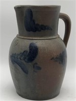 Blue decorated stoneware jug