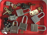 Lot of approx 10 locks and misc. some have keys