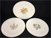 Set Of 3 Belleek Ireland Christmas Plates