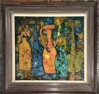 Oil On Board Still Life Signed Barry