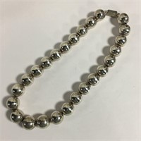 Mexico Sterling Silver Beaded Necklace