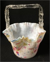Art Glass Multi Color Basket