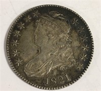 1821 Capped Bust Silver Half Dollar