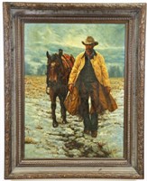 HOWELL "COWBOY" OIL ON CANVAS PAINTING