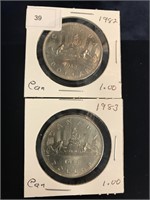 1982 & 1983 Canadian Dollars