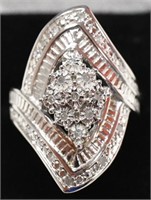 Ladies Sterling Silver Diamond Estate Ring