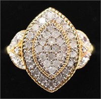 Ladies Sterling Silver Diamond Evening Ring