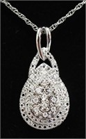 Ladies Sterling Silver 1.10 Ct. Diamond Necklace