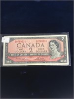 1954 Canadian Two Dollar Bill