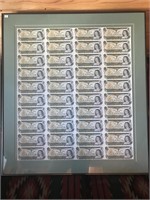 1973 sheet of Uncut Canadian One Dollar Bills