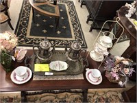 Vintage selection, tea set, and decor items