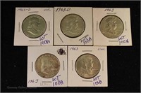 (5) Franklin Half Dollars: