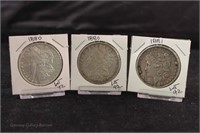 (3) Morgan Silver Dollars: