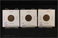 (3) Indian Cents: