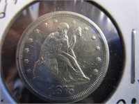 Rare 1875-S Twenty-Cent Piece Liberty Sealed