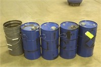 (4) 8-Gal Steel Barrels & (3) Steel Buckets
