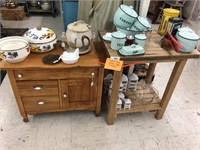 Cherry Washstand, Cutting table & contents
