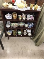Mid-Century Modern Cabinet with Tea pots ++