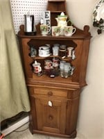 Cherry Walnut Cabinet w/ vintage cups ++