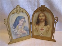 Vintage Jesus & Mary Pictures 9" x 6&1/2"