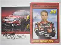 Signed Jeff Gordon & Greg Biffle Publicity Cards