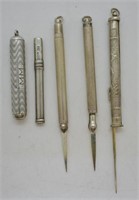 5 pcs. Antique Toothpicks - 4 Sterling Silver