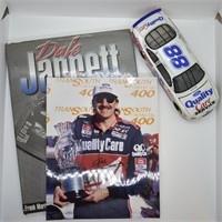 Dale Jarrett Signed Photo & Jarrett Book w/ Car