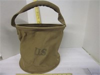 World War II collapsible cloth water bucket; 1943