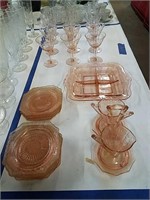 Pink Depression Glass Lot As Shown