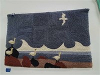 Hooked Rug With Birds