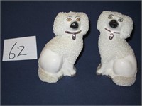 2 Handmade Ceramic Staffordshire Dogs