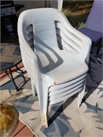 Lt Gray Plastic Stacking Chairs, 5 Pc