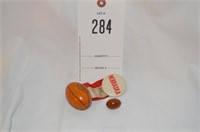 Nebraska Ribbon Pin with Tin Football