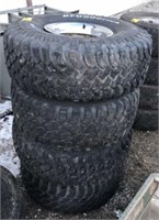 Lot of 4 35 x 12 Tires With Chevrolet Rims