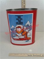 Vintage Garfield cartoon metal trash can basket