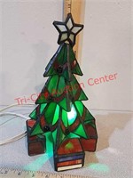 Stained glass Christmas tree lighted deco
