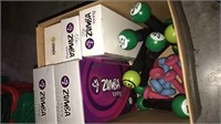 Zumba toning and weights, some are in the box