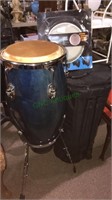 Professional Conga drum with Chrome stand, and