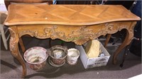 Fancy carved Console table, 33 x 55 x 18, (793)