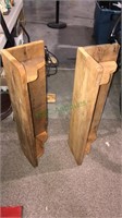 Pair of wall shelves built from old Barnwood, 38