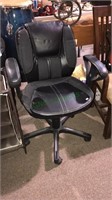 Black leather like office chair with adjustable