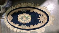 Oval Chinese entry rug, 52 x 29, (715)