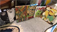 Five original oil paintings on canvas Most are